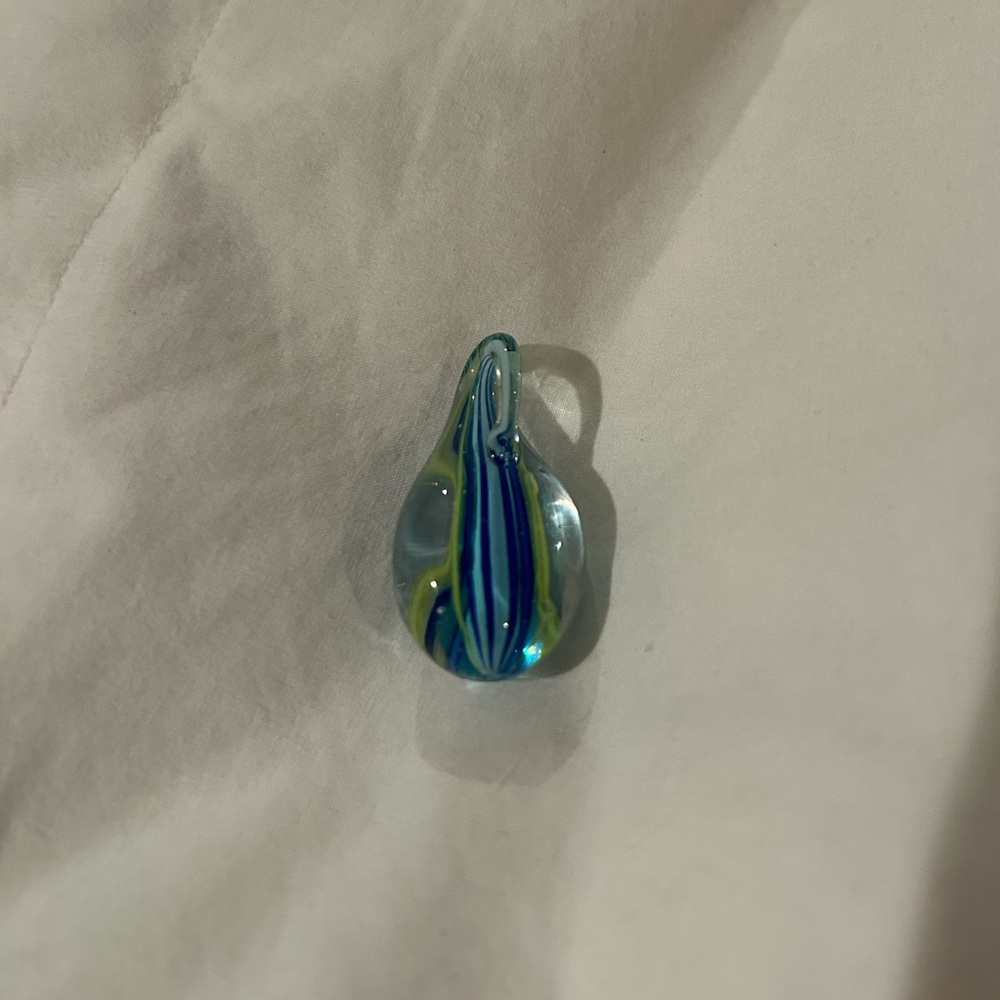 Colorful Glass Teardrop Pendant